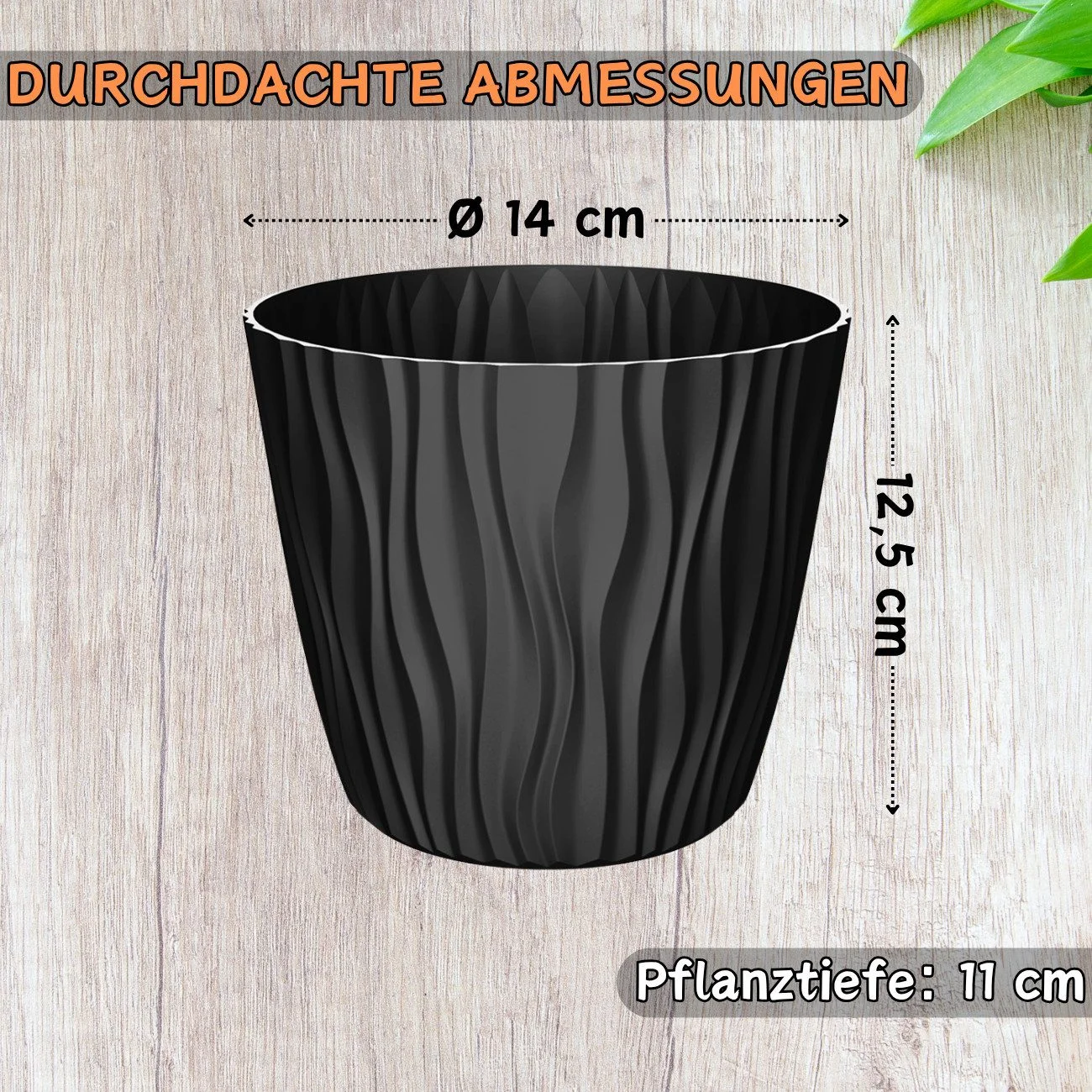 ENGELLAND – Blumentopf mit Drainagesystem & 3D-Wellenoptik